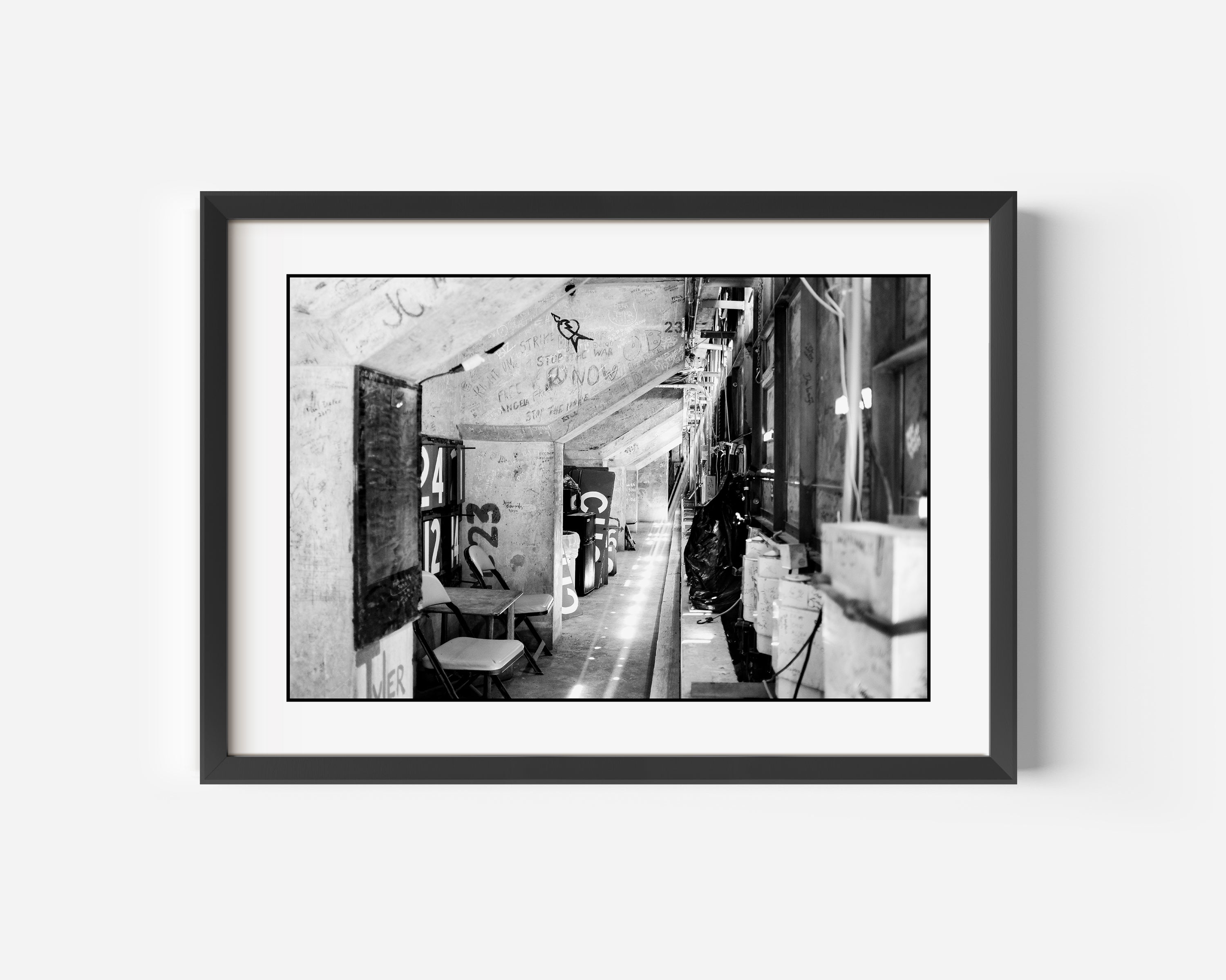 The Green Monster Fine Art Black and White Photography Print - Inside The Green Monster at Fenway Park