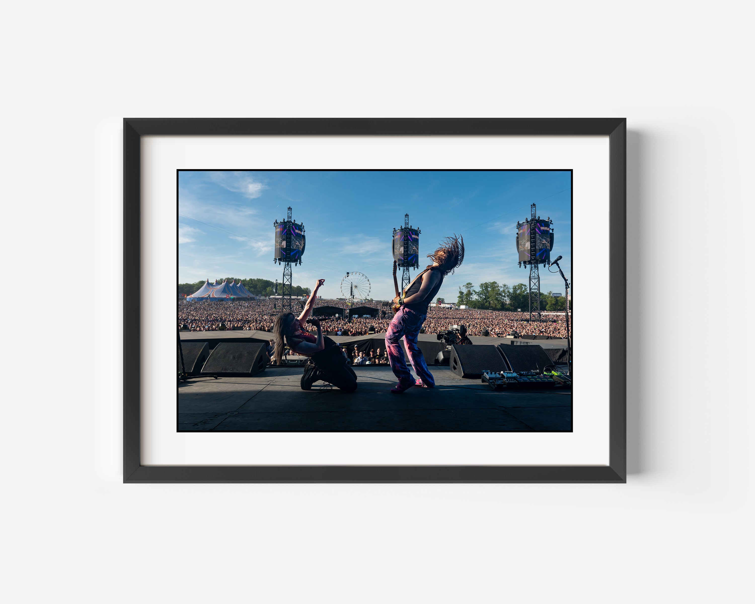 Lzzy Hale and Joe Hottinger Halestorm Fine Art Color Photography Print - Lzzy Hale & Joe Hottinger at Download Festival in Donington Park, England with Metallica