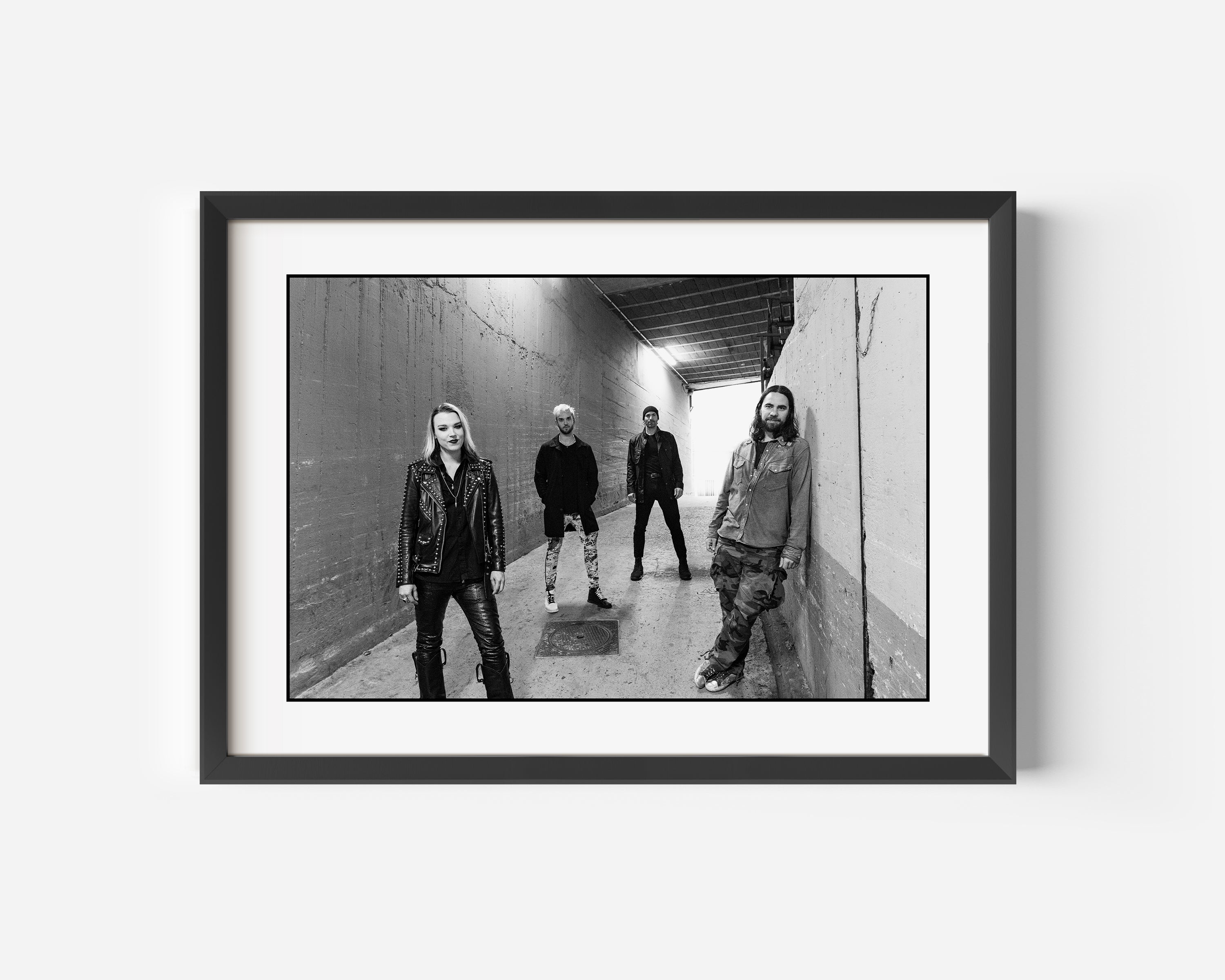 Halestorm Fine Art Black and White Photography Print Backstage in Paris, France