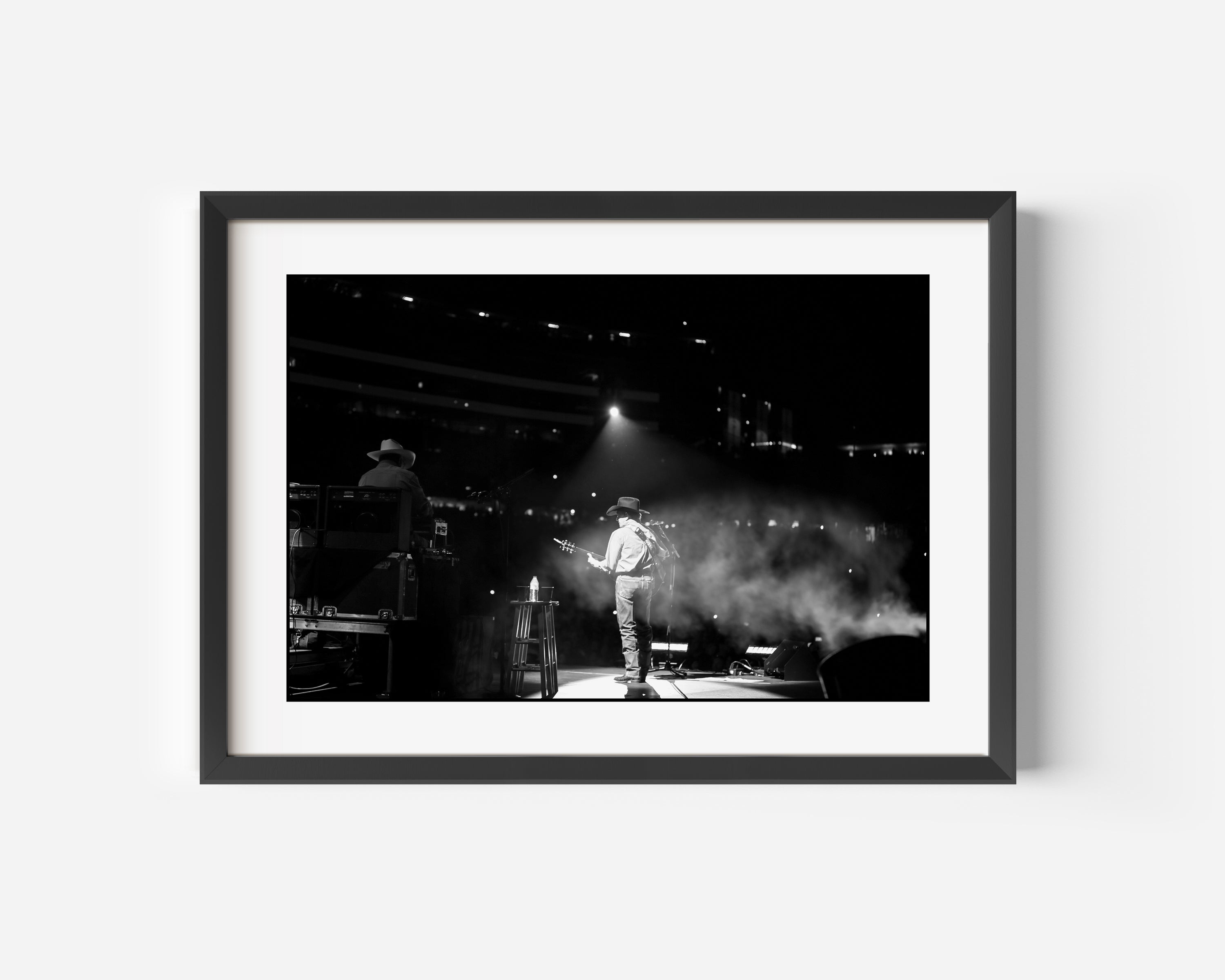 George Strait Fine Art Black and White Photography Print On Stage at Gillette Stadium in Foxborough, Massachusetts 2018