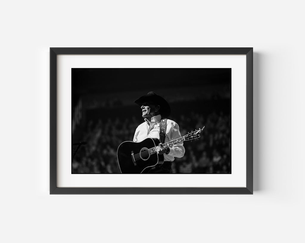 George Strait Fine Art Black and White Photography Print On Stage in Kansas City, Missouri 2020