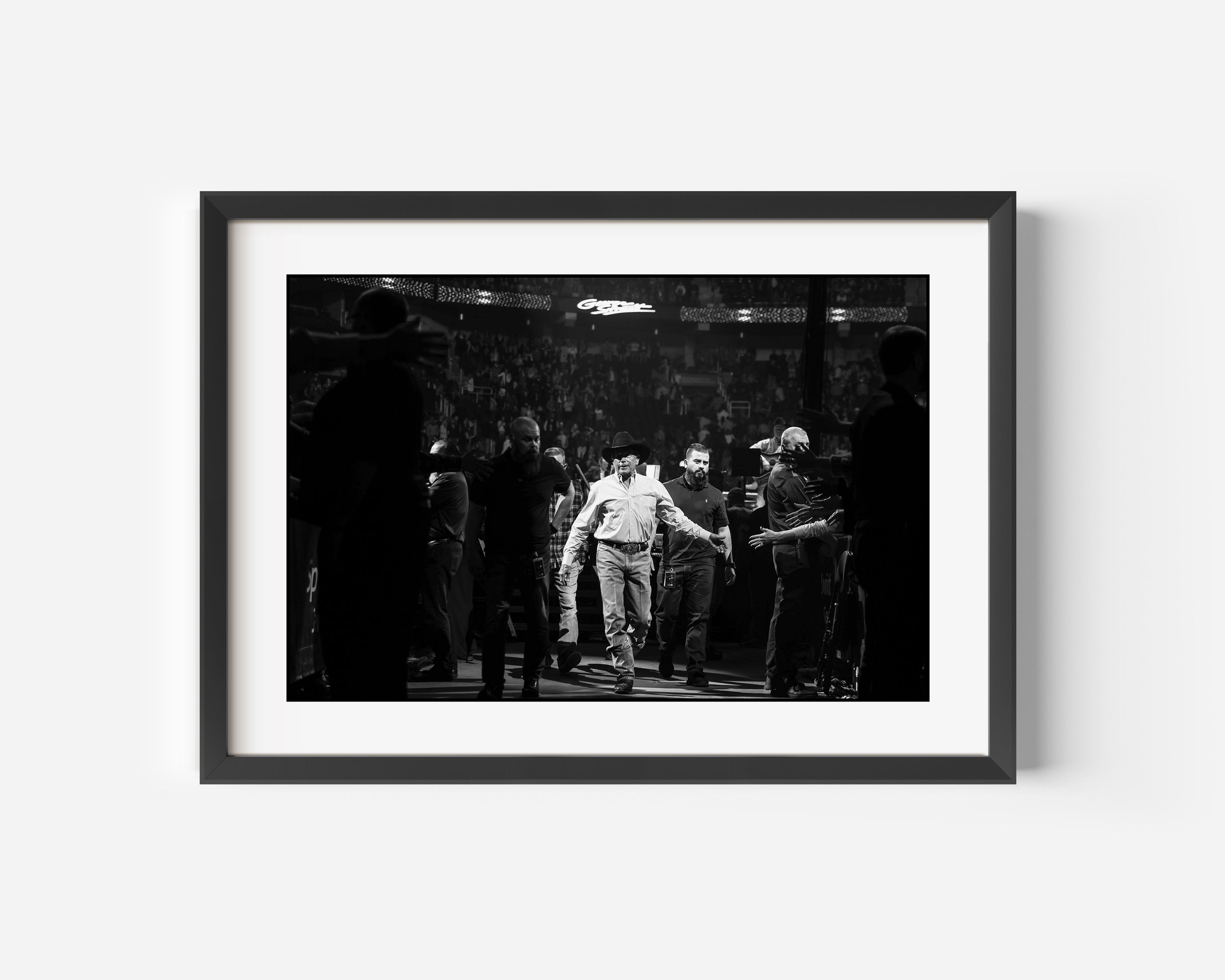 George Strait Fine Art Black and White Photography Print Walking Off Stage in Kansas City, Missouri 2020