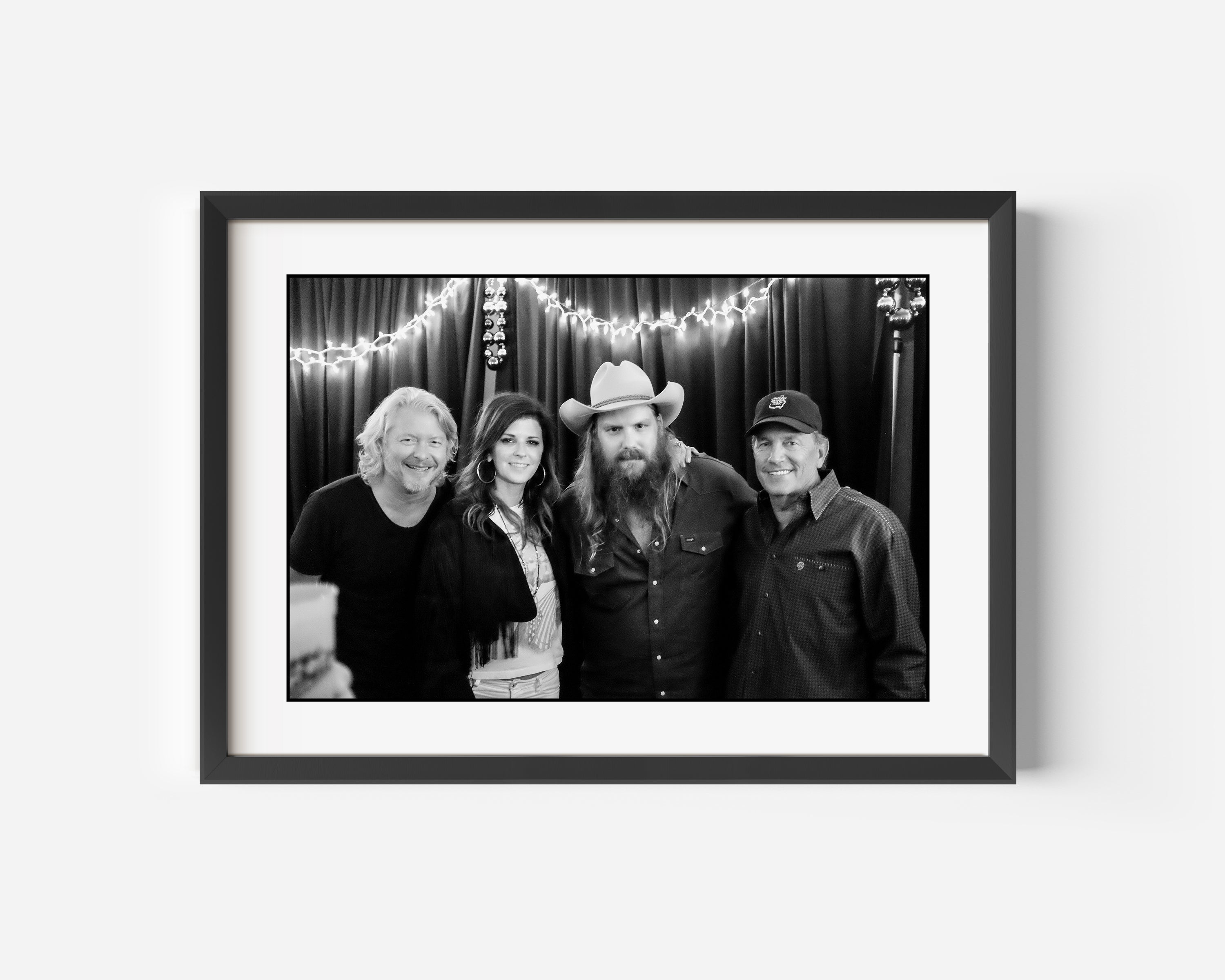 George Strait Fine Art Black and White Photography Print Backstage in New Orleans, Louisiana 2018 with Chris Stapleton and Karen Fairchild & Phillip Sweet of Little Big Town