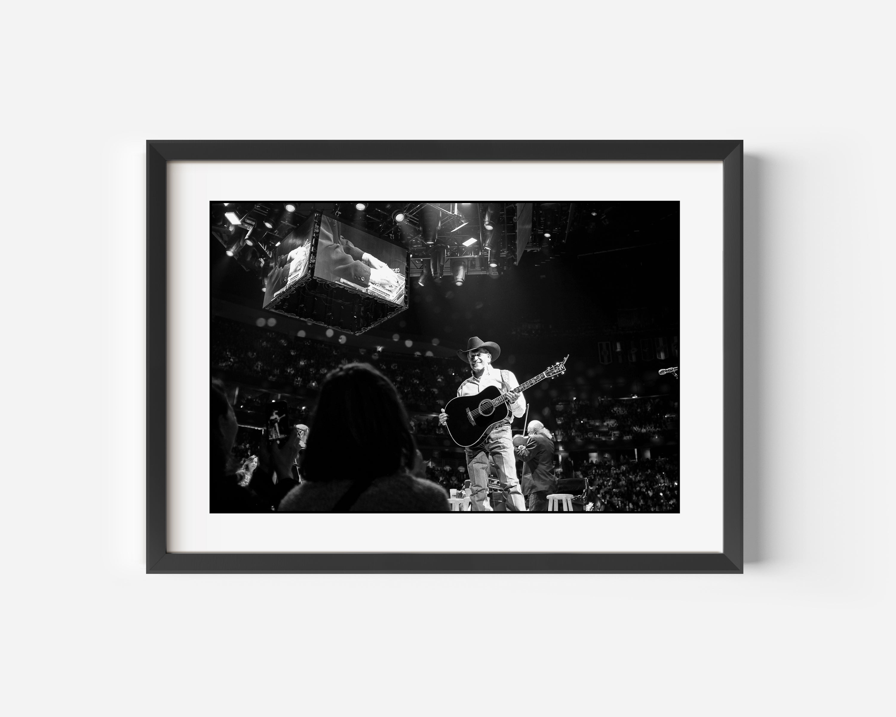 George Strait Fine Art Black and White Photography Print On Stage in Las Vegas, Nevada 2019 